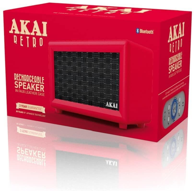 Akai Retro Design Bluetooth Speaker with Built-In Rechargeable Battery A58052R