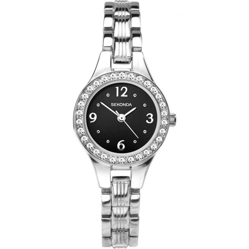 Sekonda Ladies Fashion Black Dial Bracelet Watch 2695