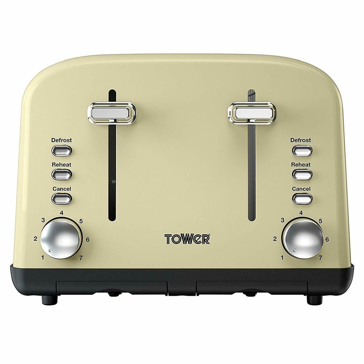 Tower Infinity 4-Slice Toaster Stainless Steel 1800w Cream T20015C