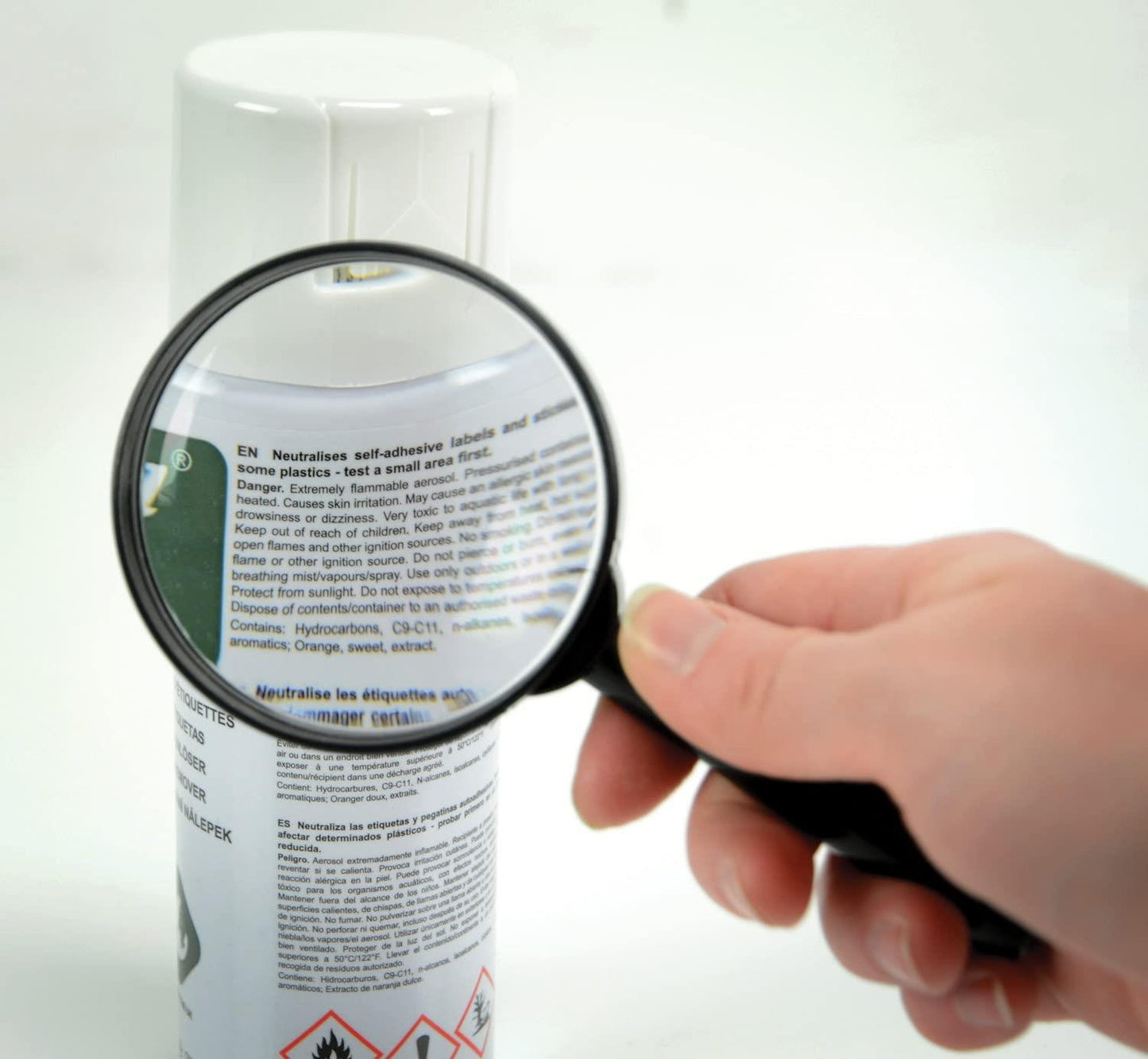 Mercury Handheld Magnifying Glass 6x Magnification- Black