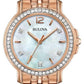 Bulova  Womans Rose Gold Tone Crystal Watch 98L243