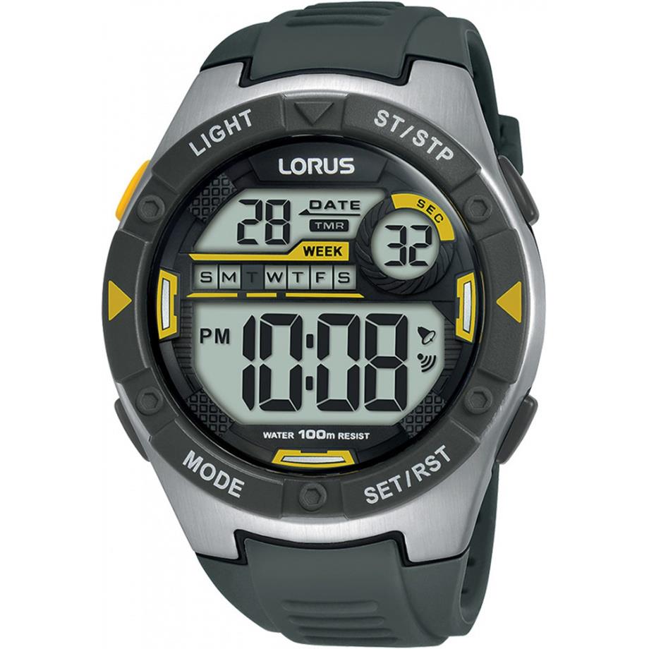 Lorus Gents/Children's Digital Plastic Strap Watch Charcoal/Grey R2397MX9