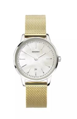 Sekonda Ladies Bling White Dial Gold Tone Mesh Bracelet Strap Watch 40060