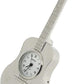Miniature Clock Silver Plated Free-Standing Guitar Solid Brass IMP86S - CLEARANCE NEEDS RE-BATTERY