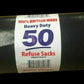 50 HEAVY DUTY BLACK REFUSE SACKS STRONG THICK RUBBISH BAGS BIN LINERS