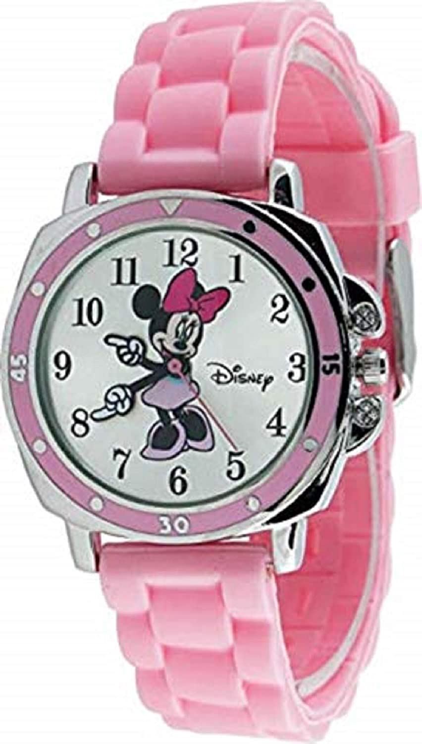 Disney Minnie Mouse Girls Analogue Classic Quartz Watch Rubber Strap MN1063