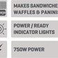 Daewoo 3-in-1 Snack Maker, Sandwich, Waffle & Panini Press- SDA1562