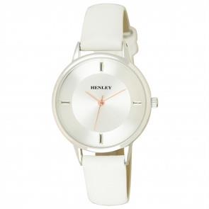 Henley Ladies Fashion Minimal Silver Tone Watch - White H06166.4