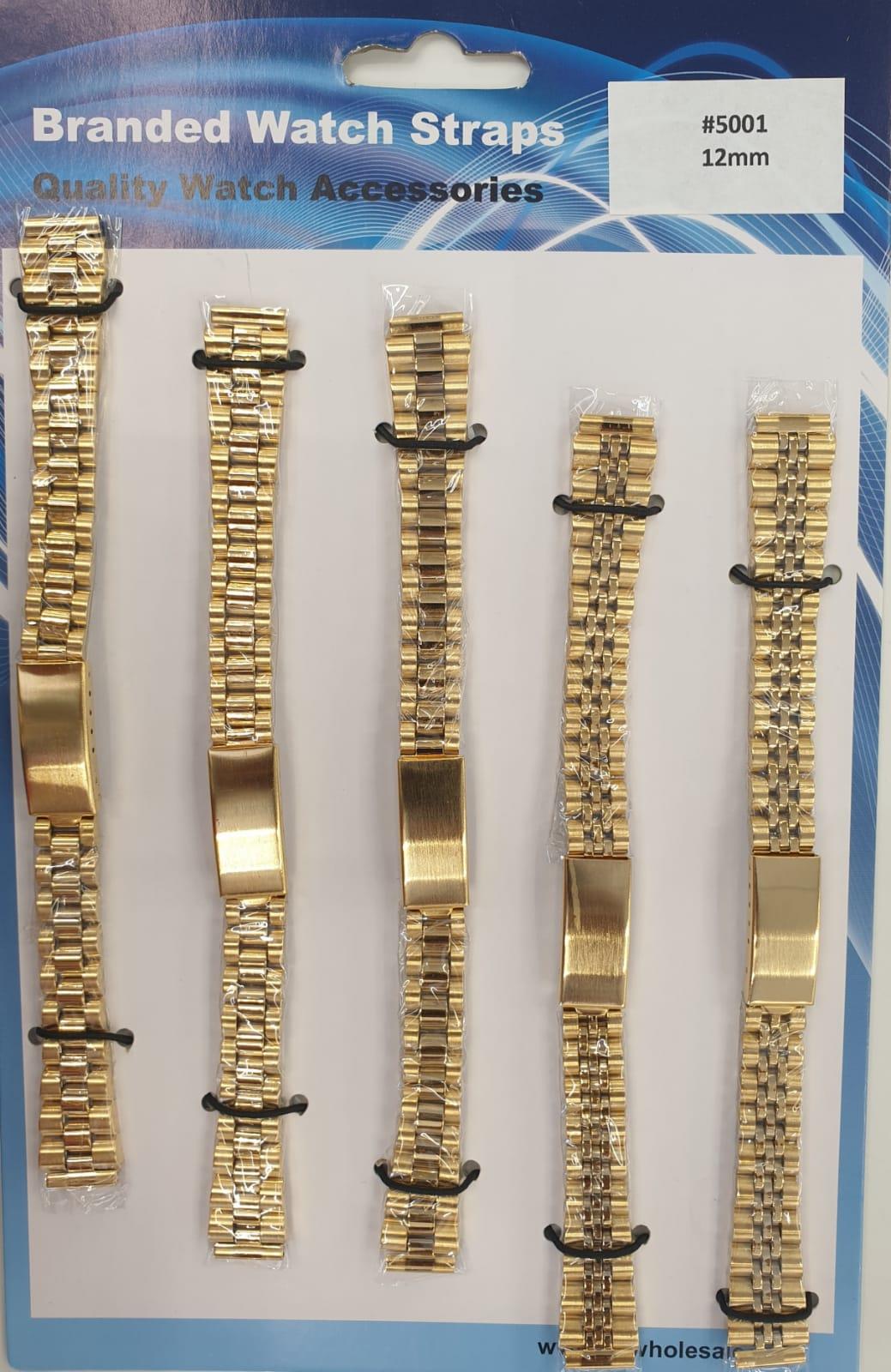 Watch Straps Metal Bracelet Gilt 12mm