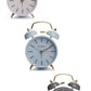 5378B WM. WIDDOP DOUBLE BELL ALARM CLOCK - LIGHT BLUE