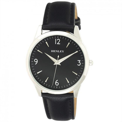 Henley Mens Contemporary City Watch Leather Strap Watch H02196