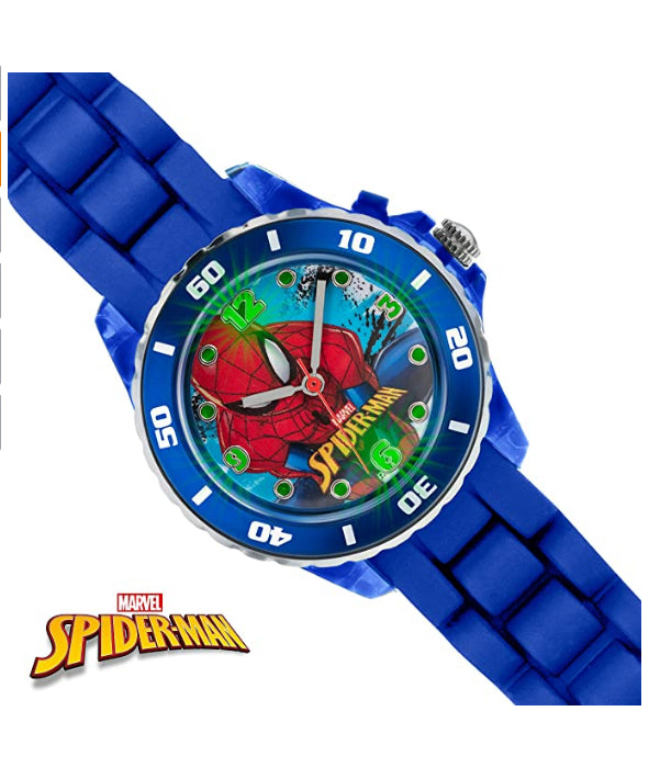 Marvel Spiderman Children's Multicolour Dial Blue Rubber Strap Watch SPD3415