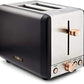 Tower Cavaletto Black/Rose Gold Kettle & Toaster Set