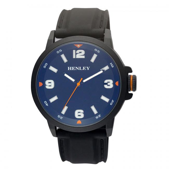 Henley Mens Blue Laser Lens Dial Silicone Sports Rubber Strap Watch H02202  Available Multiple Colour