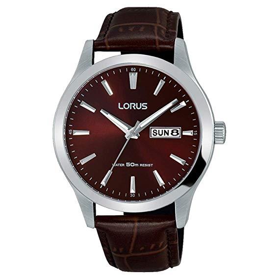 Lorus Men's Fashion Brown Dial Leather Strap Watch RXN31DX9