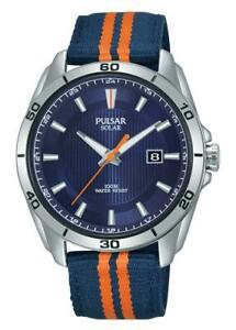 Pulsar Mens Analogue Solar Powered Watch with Nylon Strap PX3175X1