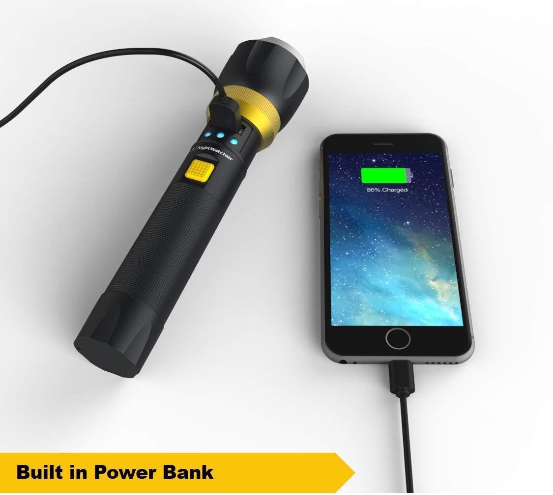 NightWatcher 9 Watt LED Powerbank Rechargebale Torch- NW-10PR