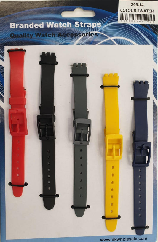 Swatch watch straps to fit Swatch watch 5pk Assorted Colours 245 14mm