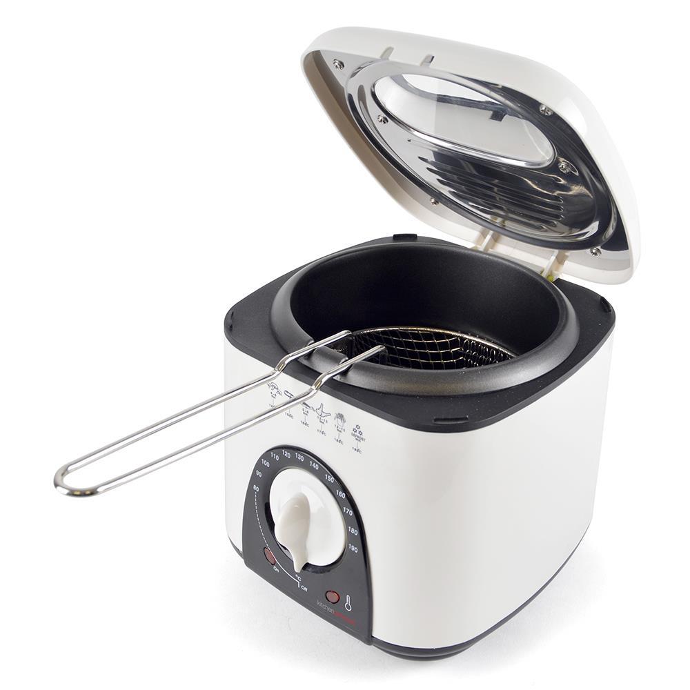 Kitchen Perfected 1.0Ltr Compact Deep Fryer - Ivory White