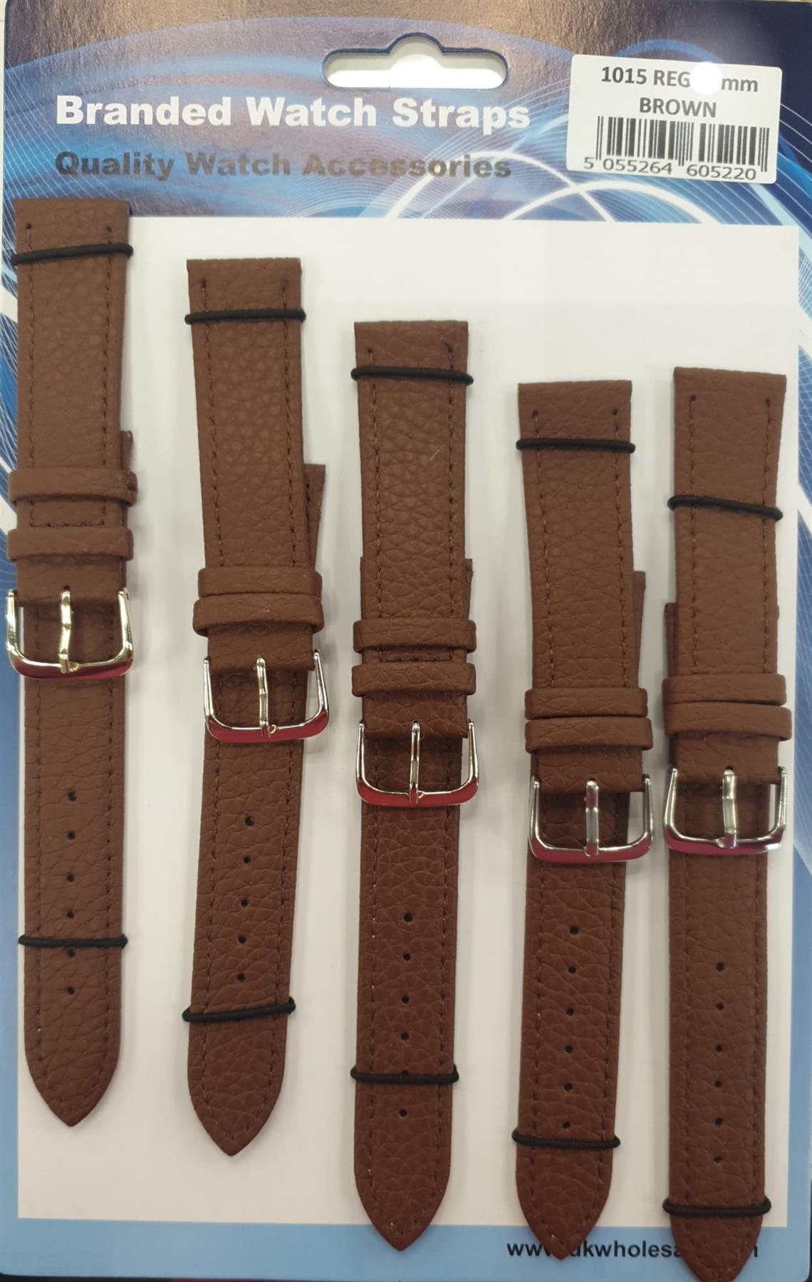 Brown Leather Watch Straps Pk5 size 1015BR Available Multiple Size