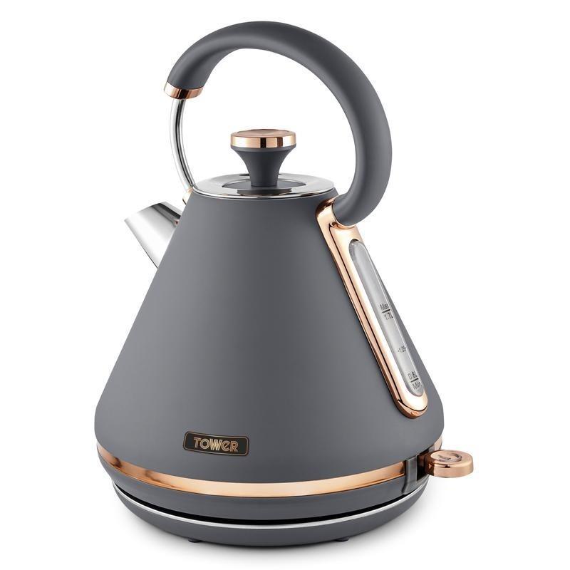 Tower Cavaletto 1.7L 3000W Pyramid Kettle - Grey/Rose Gold