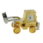 Miniature Clock Two Tone Metal Digger  Solid Brass IMP1048 - CLEARANCE NEEDS RE-BATTERY