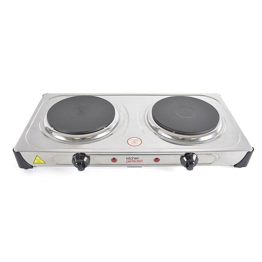 KitchenPerfected 2000w Double Hotplate - Stainless Steel (Carton of 6)