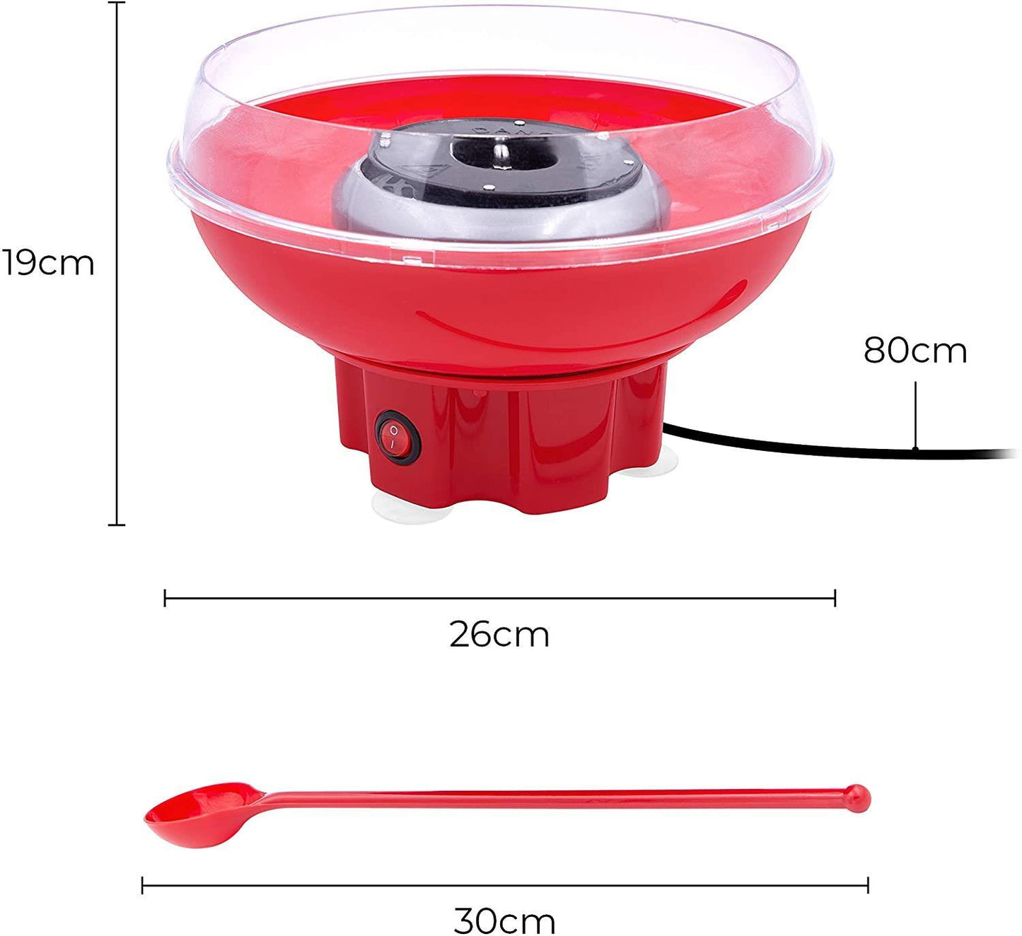 Global Gizmos Retro Candy Floss Maker Red 400W- 55889