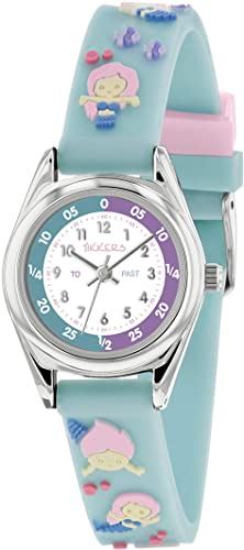 Tikkers Unisex Kids Analogue Classic Aqua Mermaid Silicone Strap Watch TK0183