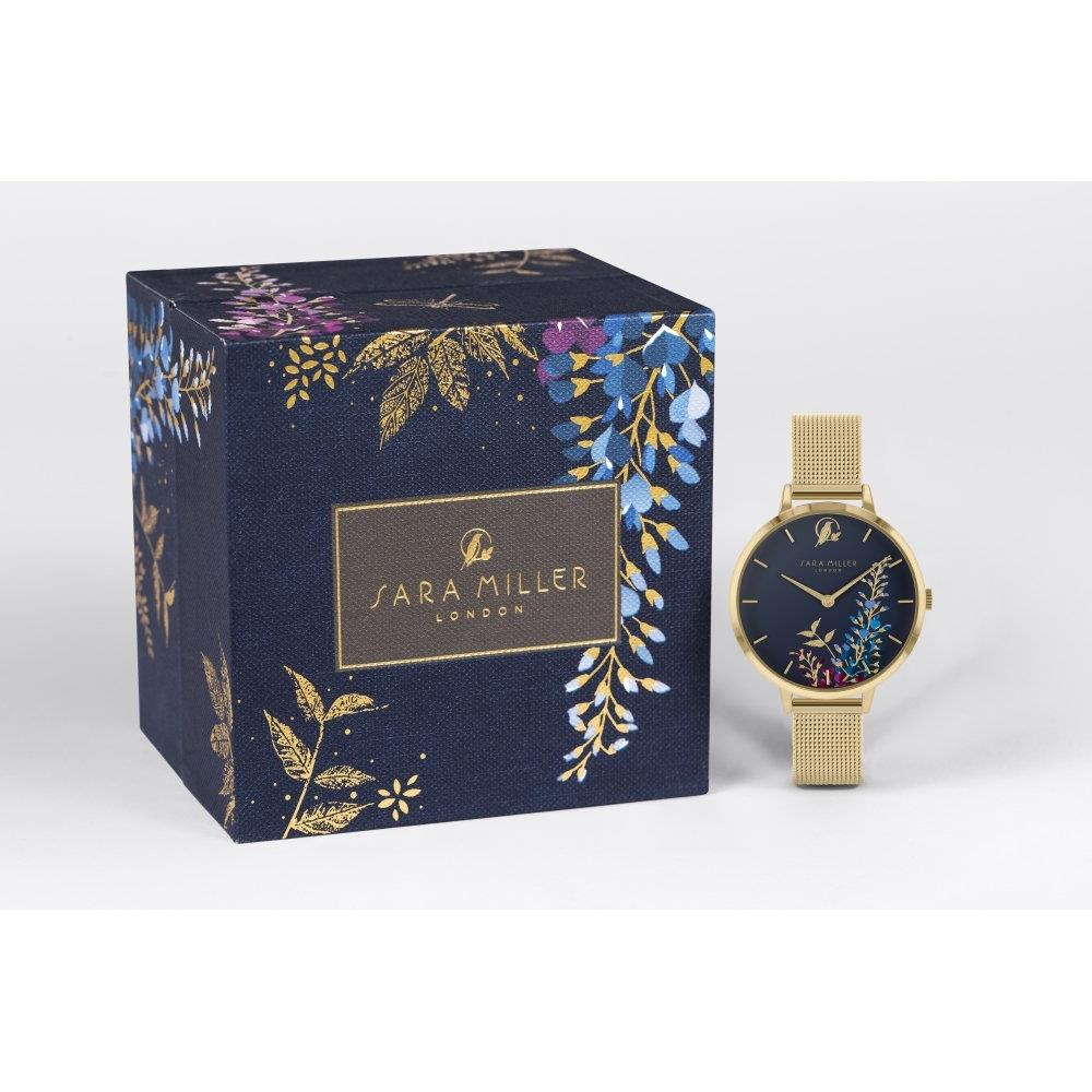 Sara Miller The Wisteria Collection Gold Plated Mesh Strap Watch SA4030