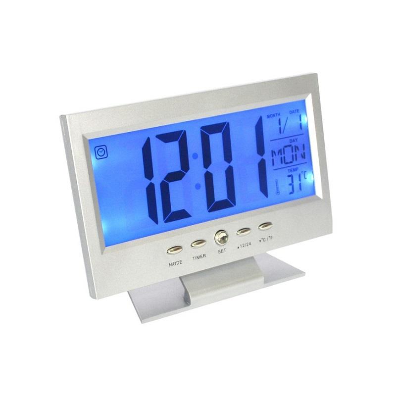 Kadio Digital Voice control LCD Clock with Temperature Day/Date Display DS-8082 Available Multiple Colour