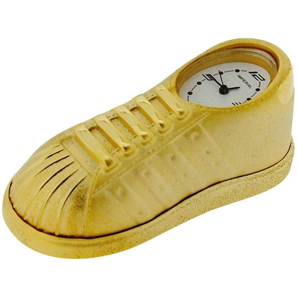 Miniature Clock Goldtone Sneaker/Trainer Solid Brass IMP1060 - CLEARANCE NEEDS RE-BATTERY