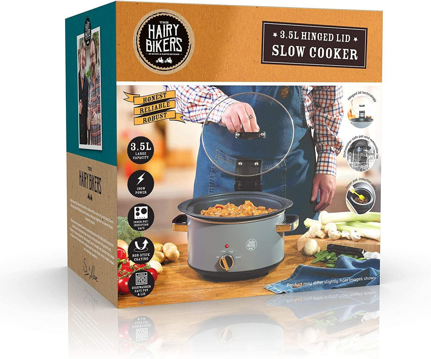 Hairy Bikers 3.5L Sear n Stew Hinged Lid Slow Cooker SDA1619