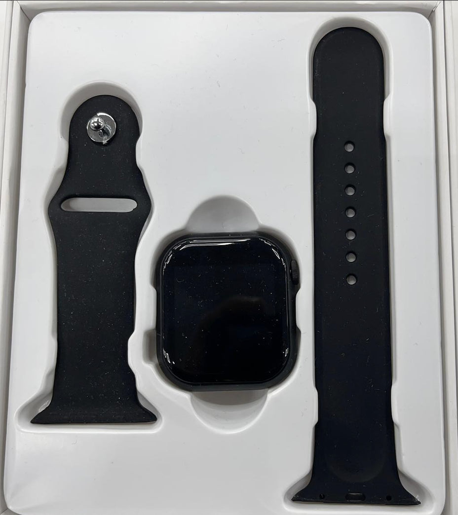 C6 Smart Watch Black Silicon Strap Black Case