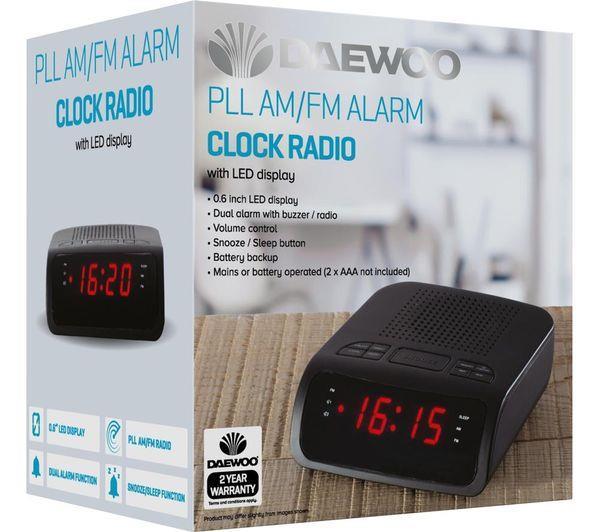 Daewoo PLL AM/FM Alarm Clock Radio LED Dispaly- AVS1333