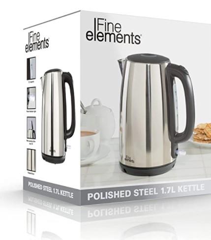 Fine Elements 1.7L 2200W Jug Kettle - Polished Stainless Steel SDA2225