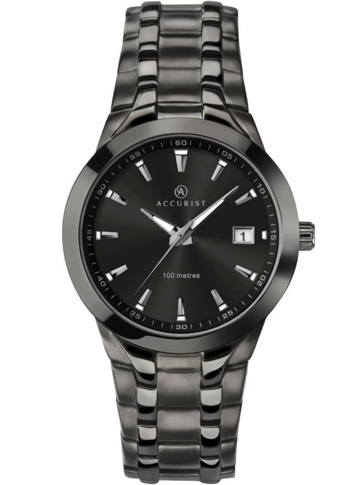 Accurist Men's Classic Black Dial Bracelet Wristwatch 7178