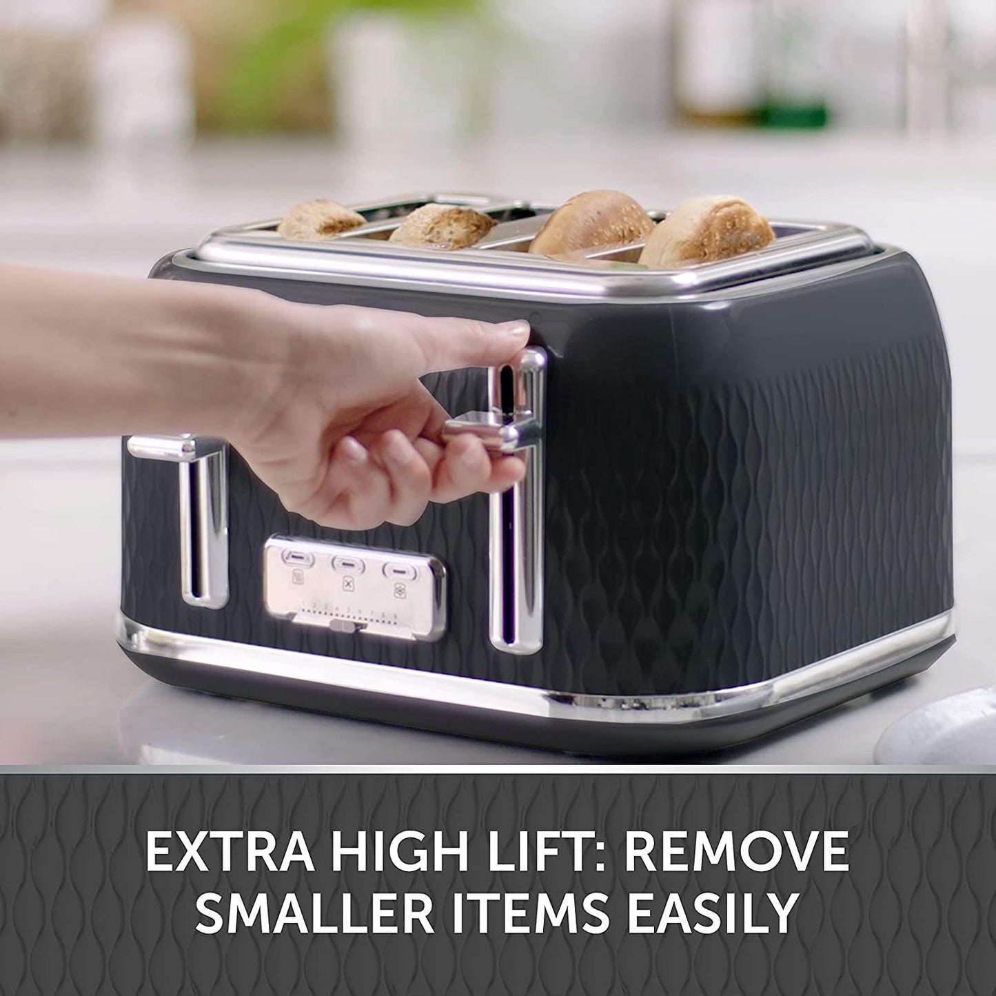 Black Curve Collection 4 Slice Toaster (Refurbished)