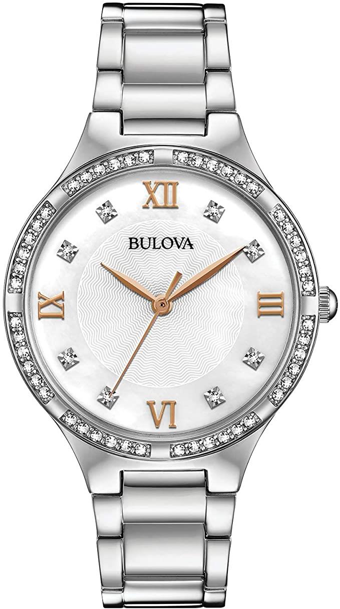 Bulova Womens Analogue Quartz Watch with Stainless Steel Strap 96L264