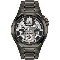 Bulova Classic Automatic Gunmetal Skeleton Dial Men's Watch 98A179