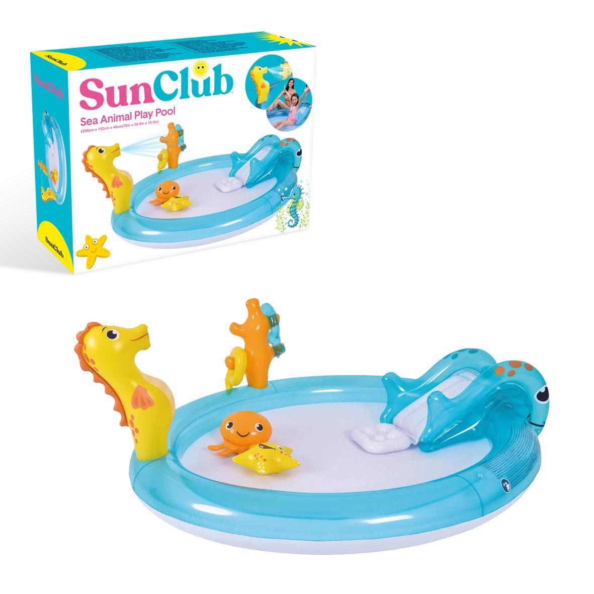 Sun Club 2M Sea Animal Play Pool with Water Spray