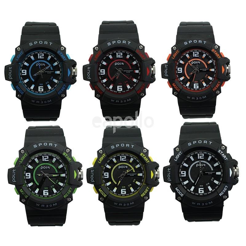 Polit Mens Analogue Watch In Tin, Assorted Stlyes And Colours Cw-0033