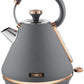 Tower Cavaletto Grey/Rose Gold Kettle & 4 Slice Toaster Set
