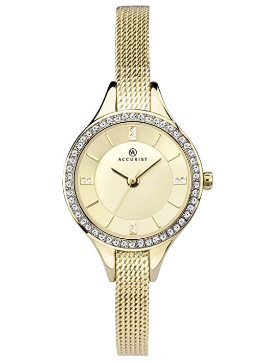 Accurist Watches Women's Analogue Japanese Quartz Watch with Brass Strap 8262
