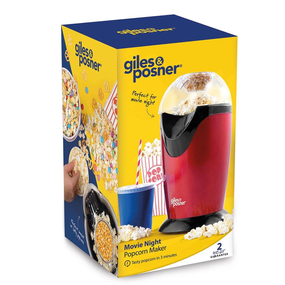 Giles & Posner EK0493G 1200W Popcorn Maker with Measuring Cup - Red