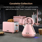 Tower Cavaletto 850W 2 Slice Stainless Steel Toaster - Pink / Gold