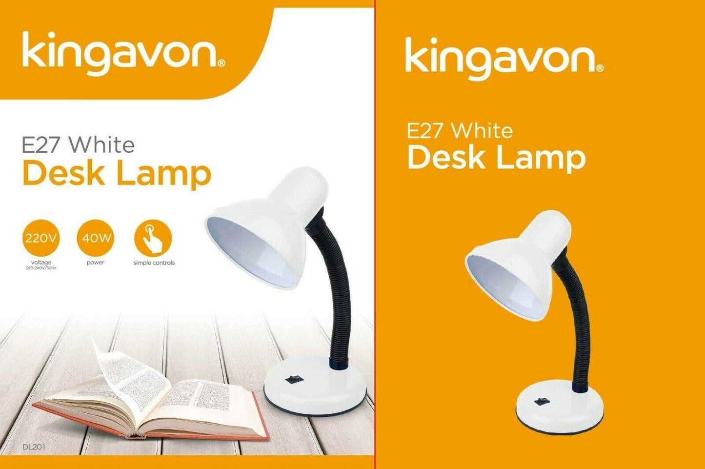 Kingavon E27 Desk lamp White