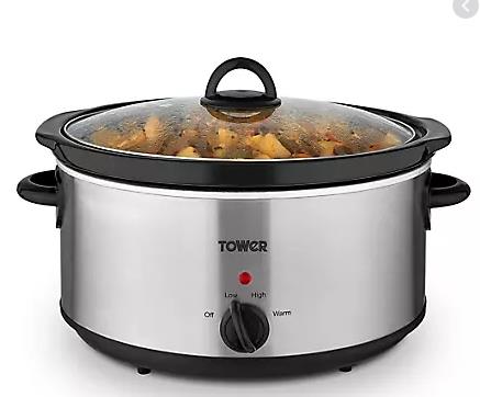 Tower T16029BF 5.5 Litre Slow Cooker in Stainless Steel