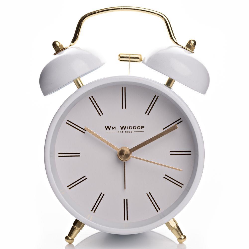 5378B WM. WIDDOP DOUBLE BELL ALARM CLOCK - LIGHT BLUE