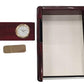 Miniature Clock With Brown Notepad Holder Solid wood IMP201 - CLEARANCE NEEDS RE-BATTERY